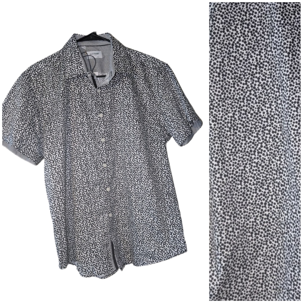 Men's DUCHAMP London Short Sleeve Button Up Shirt Medium